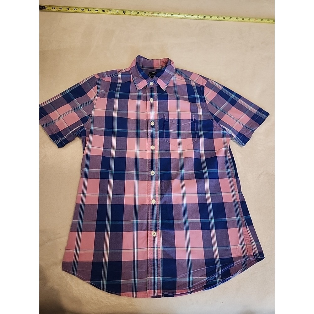 Kids Gap Button Up Pink And Blue plaid shirt‎ Size small